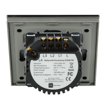 Włącznik dotykowy poczwórny Szary Bez N