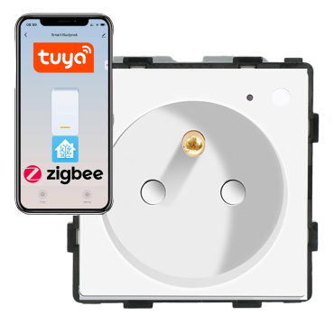 Moduł gniazda elektrycznego z bolcem 230V ZigBee 2.4GHz biały