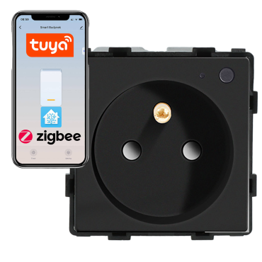 Moduł gniazda elektrycznego z bolcem 230V ZigBee 2.4GHz czarny