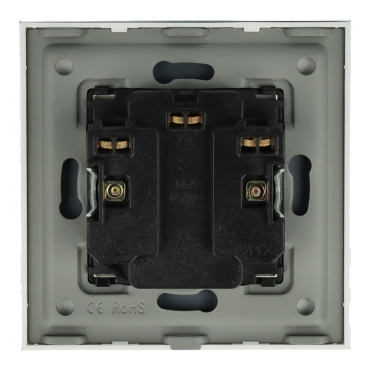 Gniazdo elektryczne z bolcem 230V podwójne białe z ramką szklaną