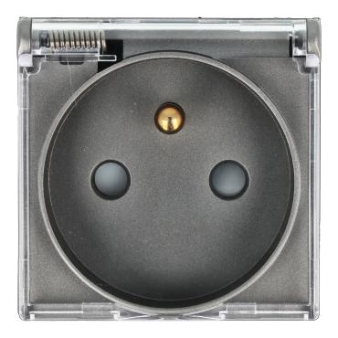 Moduł gniazda z klapką  szary DC SMART HOME