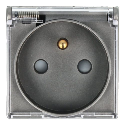 Moduł gniazda z klapką  szary DC SMART HOME