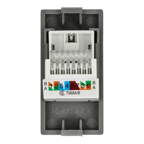 Moduł gniazda LAN CAT6 RJ45 internetu szary DC SMART HOME