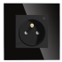 Gniazdo elektryczne z bolcem 230V pojedyncze ZigBee 2.4GHz Czarne z ramką szklaną