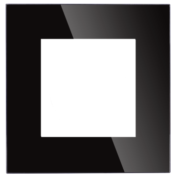 Ramka Szklana Pojedyncza 1F Czarna DC Smart Home