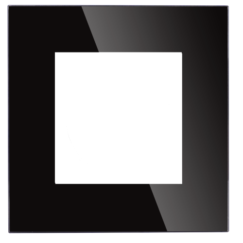 Ramka Szklana Pojedyncza 1F Czarna DC Smart Home