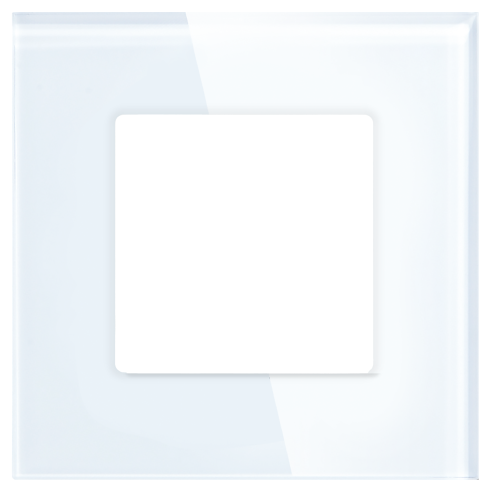 Ramka Szklana Pojedyncza 1F Biała DC Smart Home