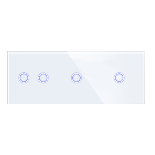 Panel Szklany Potrójny Na 3 Puszki 2G1G1G Biały DC Smart Home