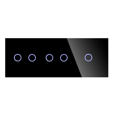 Panel Szklany Potrójny Na 3 Puszki 2G2G1G Czarny DC Smart Home