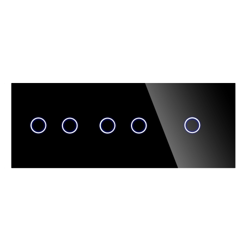 Panel Szklany Potrójny Na 3 Puszki 2G2G1G Czarny DC Smart Home