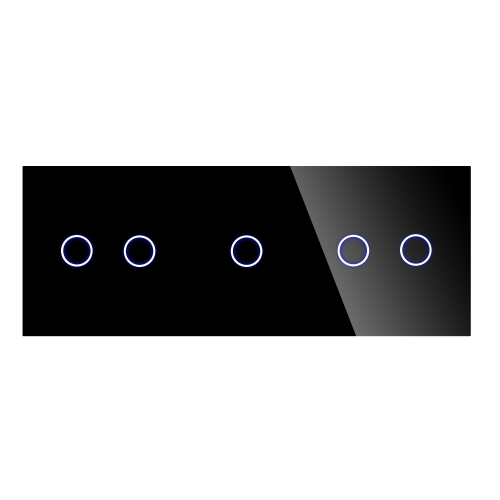 Panel Szklany Potrójny Na 3 Puszki 2G1G2G Czarny DC Smart Home