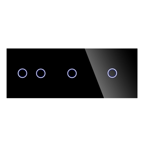 Panel Szklany Potrójny Na 3 Puszki 2G1G1G Czarny DC Smart Home