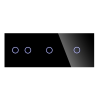 Panel Szklany Potrójny Na 3 Puszki 2G1G1G Czarny DC Smart Home