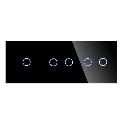 Panel Szklany Potrójny Na 3 Puszki 1G2G2G Czarny DC Smart Home