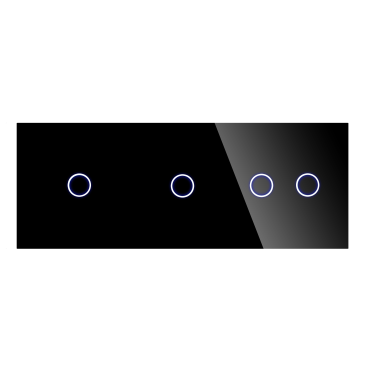 Panel Szklany Potrójny Na 3 Puszki 1G1G2G Czarny DC Smart Home