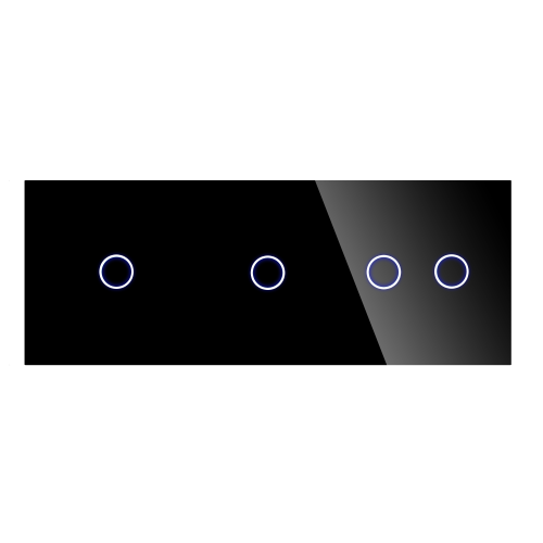 Panel Szklany Potrójny Na 3 Puszki 1G1G2G Czarny DC Smart Home