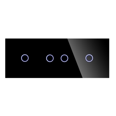 Panel Szklany Potrójny Na 3 Puszki 1G2G1G Czarny DC Smart Home