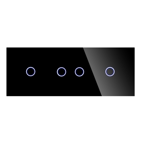 Panel Szklany Potrójny Na 3 Puszki 1G2G1G Czarny DC Smart Home