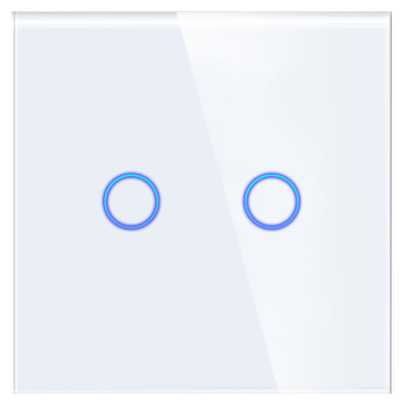 Panel Szklany Pojedynczy 2G Biały DC Smart Home