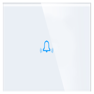 Panel Szklany Pojedynczy Dzwonkowy Biały DC Smart Home