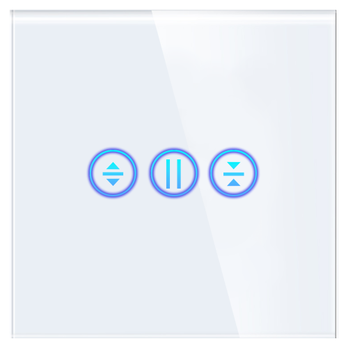 Panel Szklany Pojedynczy Rolet Biały DC Smart Home