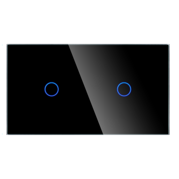 Panel Szklany Podwójny 1G1G Czarny DC Smart Home