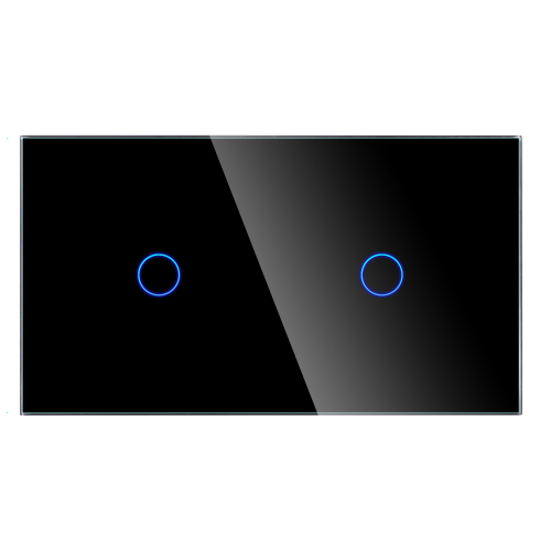 Panel Szklany Podwójny 1G1G Czarny DC Smart Home