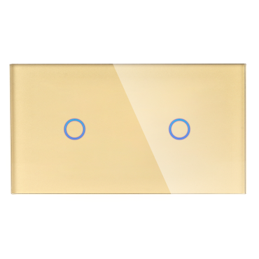 Panel Szklany Podwójny 1G1G Złoty DC Smart Home