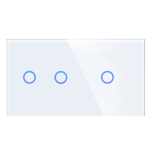 Panel Szklany Podwójny 2G1G Biały DC Smart Home