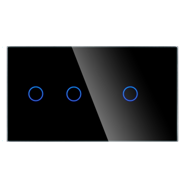 Panel Szklany Podwójny 2G1G Czarny DC Smart Home