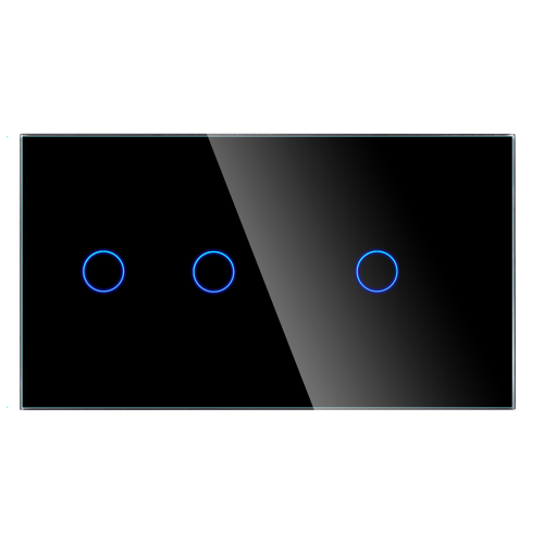 Panel Szklany Podwójny 2G1G Czarny DC Smart Home