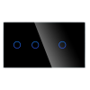 Panel Szklany Podwójny 2G1G Czarny DC Smart Home