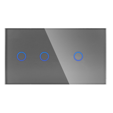 Panel Szklany Podwójny 2G1G Szary DC Smart Home