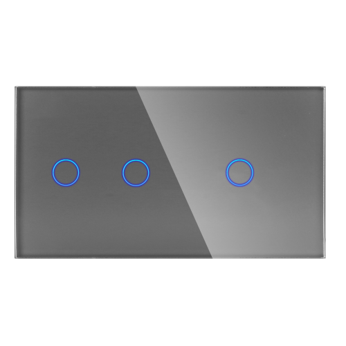 Panel Szklany Podwójny 2G1G Szary DC Smart Home