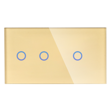 Panel Szklany Podwójny 2G1G Złoty DC Smart Home