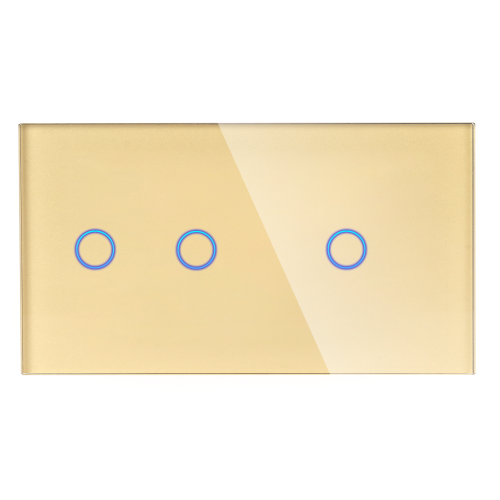 Panel Szklany Podwójny 2G1G Złoty DC Smart Home