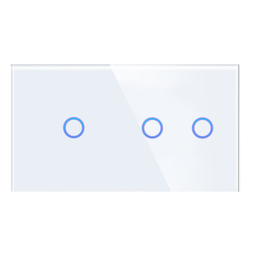 Panel Szklany Podwójny 1G2G Biały DC Smart Home