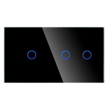 Panel Szklany Podwójny 1G2G Czarny DC Smart Home