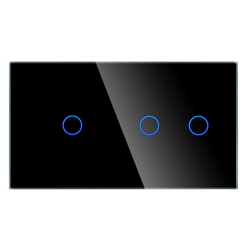 Panel Szklany Podwójny 1G2G Czarny DC Smart Home