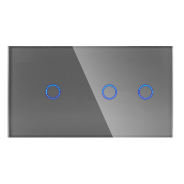 Panel Szklany Podwójny 1G2G Szary DC Smart Home