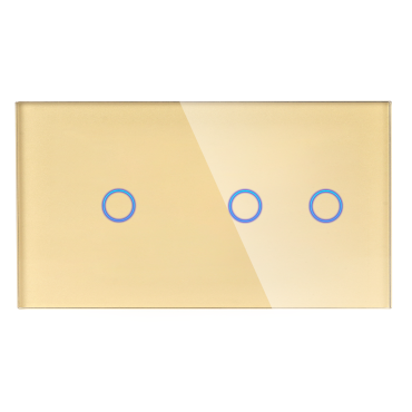 Panel Szklany Podwójny 1G2G Złoty DC Smart Home