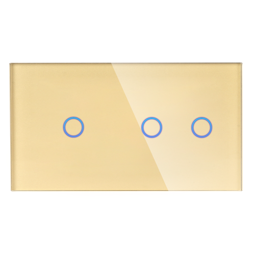 Panel Szklany Podwójny 1G2G Złoty DC Smart Home