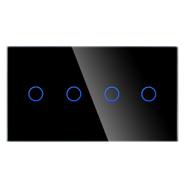 Panel Szklany Podwójny 2G2G Czarny DC Smart Home