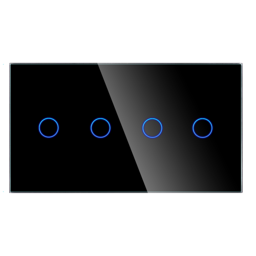 Panel Szklany Podwójny 2G2G Czarny DC Smart Home