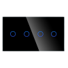 Panel Szklany Podwójny 2G2G Czarny DC Smart Home