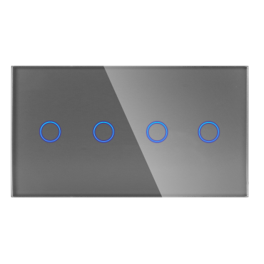Panel Szklany Podwójny 2G2G Szary DC Smart Home
