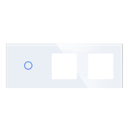 Panel Szklany Potrójny 1G2F Biały DC Smart Home