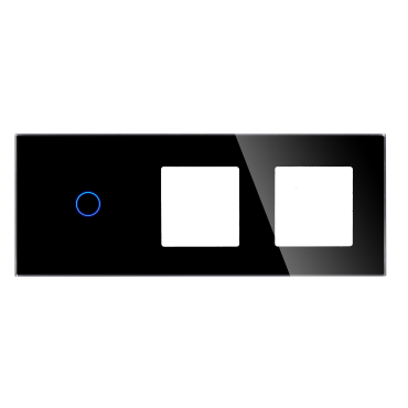 Panel Szklany Potrójny 1G2F Czarny DC Smart Home