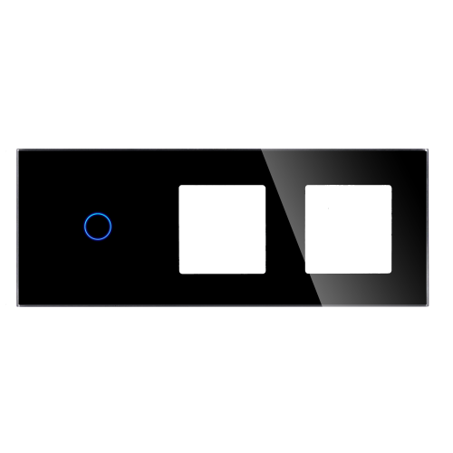 Panel Szklany Potrójny 1G2F Czarny DC Smart Home