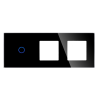 Panel Szklany Potrójny 1G2F Czarny DC Smart Home